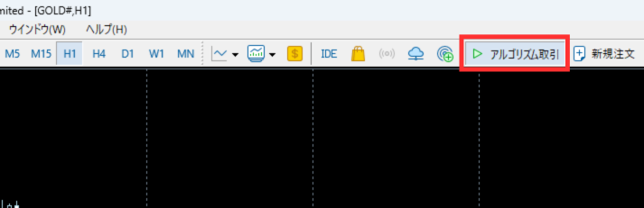 アルゴリズム取引ボタン 緑色